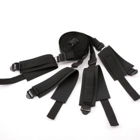 1 Set Of BDSMS Bed Restraints Kit; Wrist Leg Restraint System Hand & Ankle Cuff Bed Restraints Sex Bondage Position Support Sling Sex Play (Color: black, Items: A)